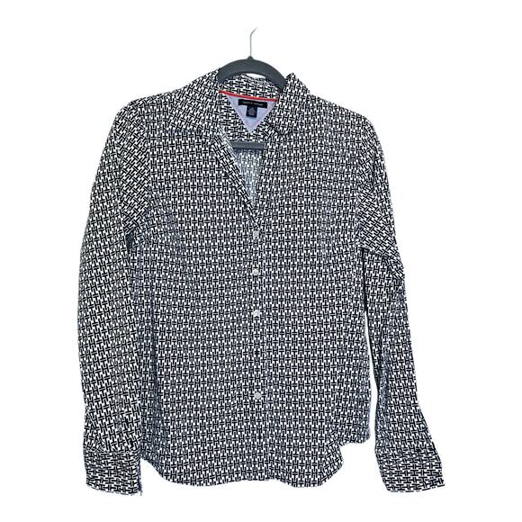 TOMMY HILFIGER Button Down Shirt Cotton Collared Long Sleeves Medium EUC - Picture 9 of 9